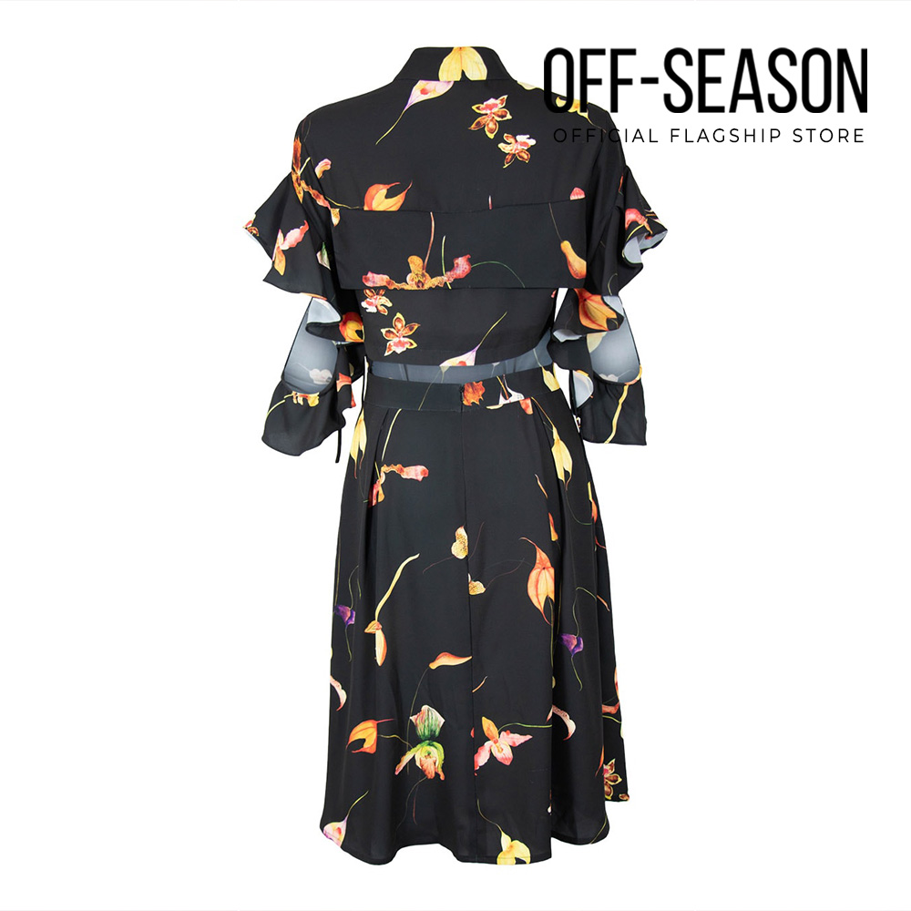 Off Season Clearance Jonathan Liang Women Clothing Vampire Orchid Ruffle Dress · v5