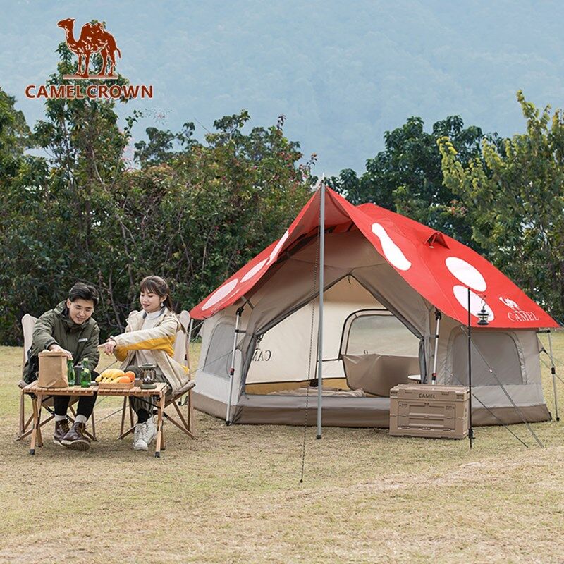 CAMELCROWN Outdoor Exquisite Camping Mushroom House Tent Portable Folding Camping Thickened Picnic Park Camping Automatic Tent · v23