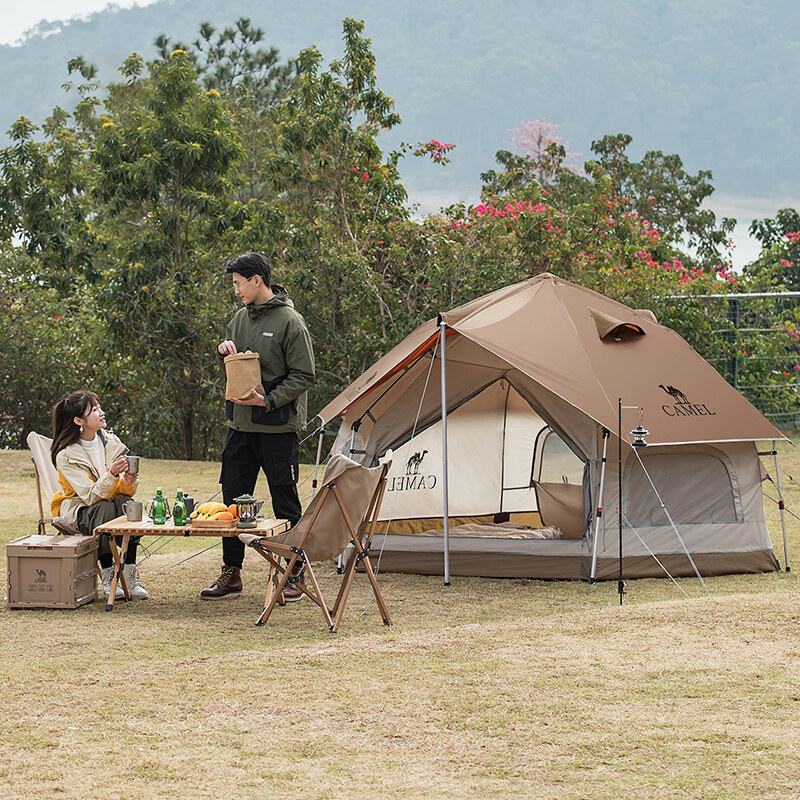 CAMELCROWN Outdoor Exquisite Camping Mushroom House Tent Portable Folding Camping Thickened Picnic Park Camping Automatic Tent · v23