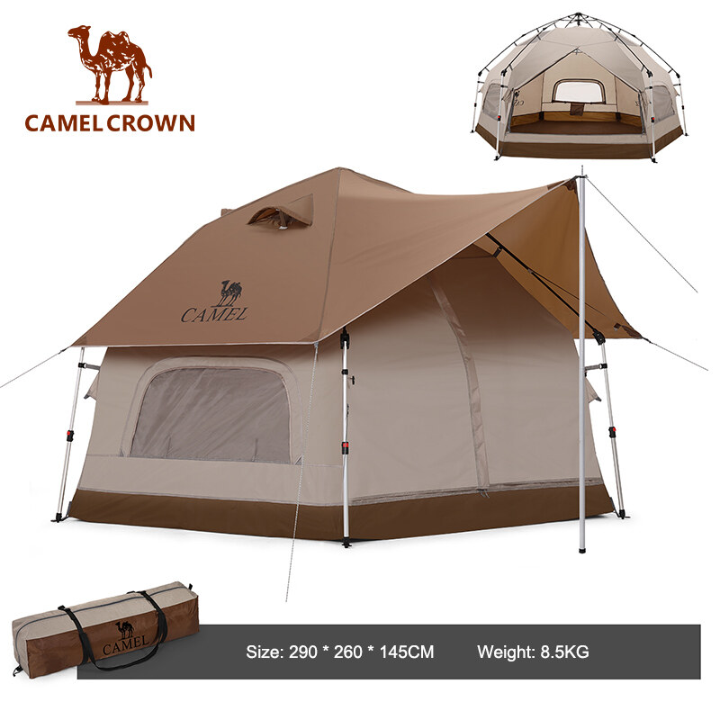 CAMELCROWN Outdoor Exquisite Camping Mushroom House Tent Portable Folding Camping Thickened Picnic Park Camping Automatic Tent · v23