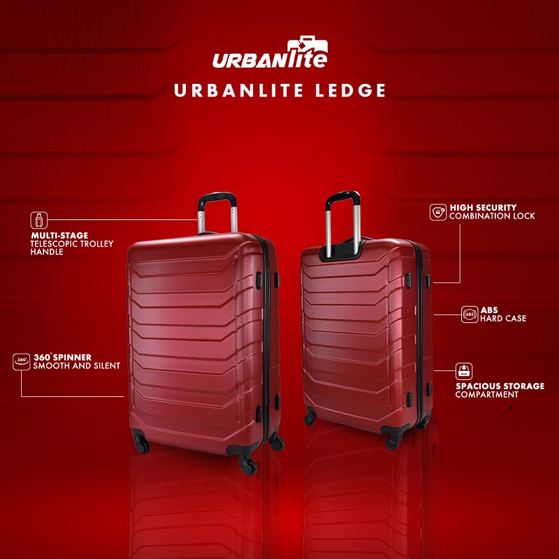 [SG Ready Stock] UrbanLite Ledge [24 pollici + 28 pollici] Custodia rigida in ABS con ruota girevole a 360° ULH8919 3 giorni lavorativi per consegna da parte di Universal Traveller