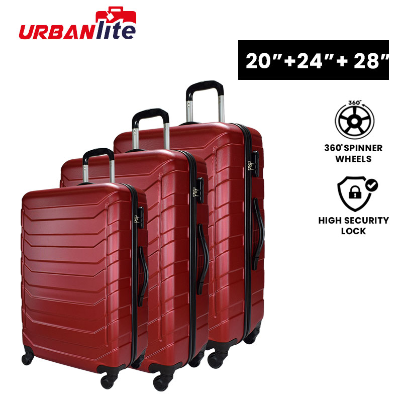 [SG Ready Stock]  URBANlite Ledge 3 IN 1 [20 inch + 24 inch+28 inch] ABS Hard Case with 360° Spinner Wheel Luggage ULH8919 3 Working Days For Delivery By Universal Traveller