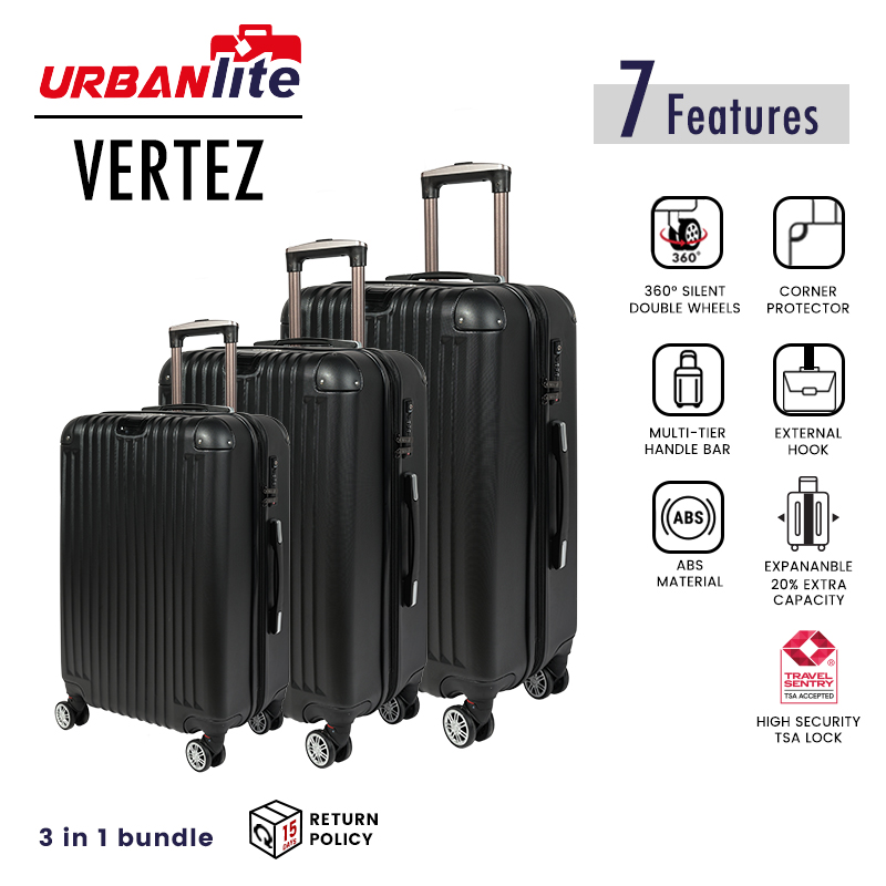 URBANlite VERTEZ  3 IN 1   360° 8-Wheel Spinner | TSA Lock I Expandable |Corner Guard Hard Case Luggage-ULH 22915