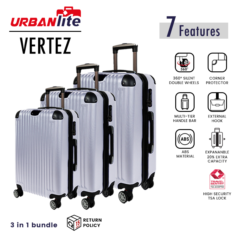 UrbanLite VERTEZ 3-IN-1 360°-spinner met 8 wielen | TSA Lock I uitbreidbaar | Corner Guard Hard Case Baggage-ULH 22915