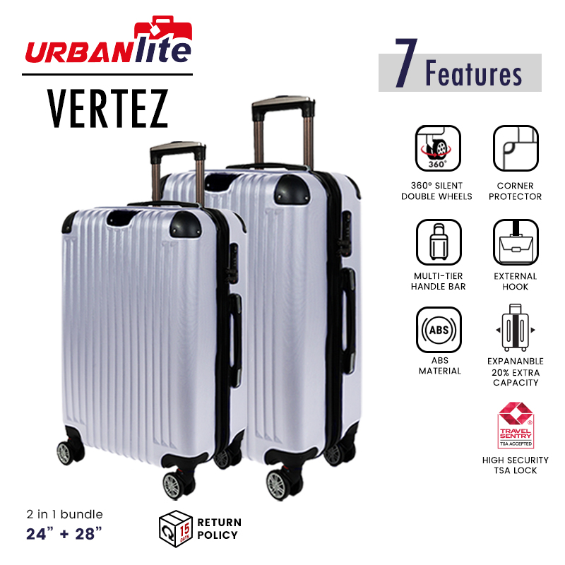 URBANlite VERTEZ  2in1(24"+28")  360° 8-Wheel Spinner | TSA Lock I Expandable |Corner Guard Hard Case Luggage-ULH 22915