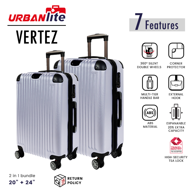 Spinner UrbanLite VERTEZ 2in1 (20"+24") a 360° a 8 ruote | TSA Lock I espandibile | Valigetta rigida con protezione angolare - ULH 22915