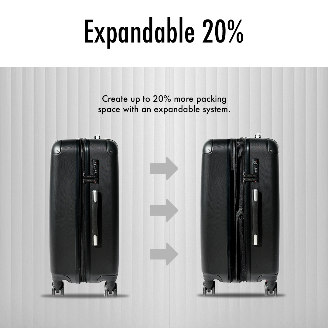Spinner UrbanLite VERTEZ 2in1 (20"+24") a 360° a 8 ruote | TSA Lock I espandibile | Valigetta rigida con protezione angolare - ULH 22915