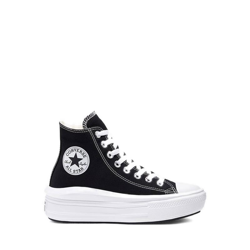 Converse Chuck Taylor All Star Move Platform Women's Sneakers - Black/Natural Ivory/White · v8