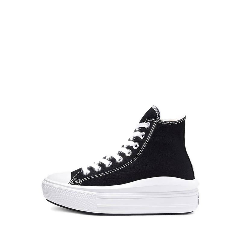 Converse Chuck Taylor All Star Move Platform Women's Sneakers - Black/Natural Ivory/White · v9