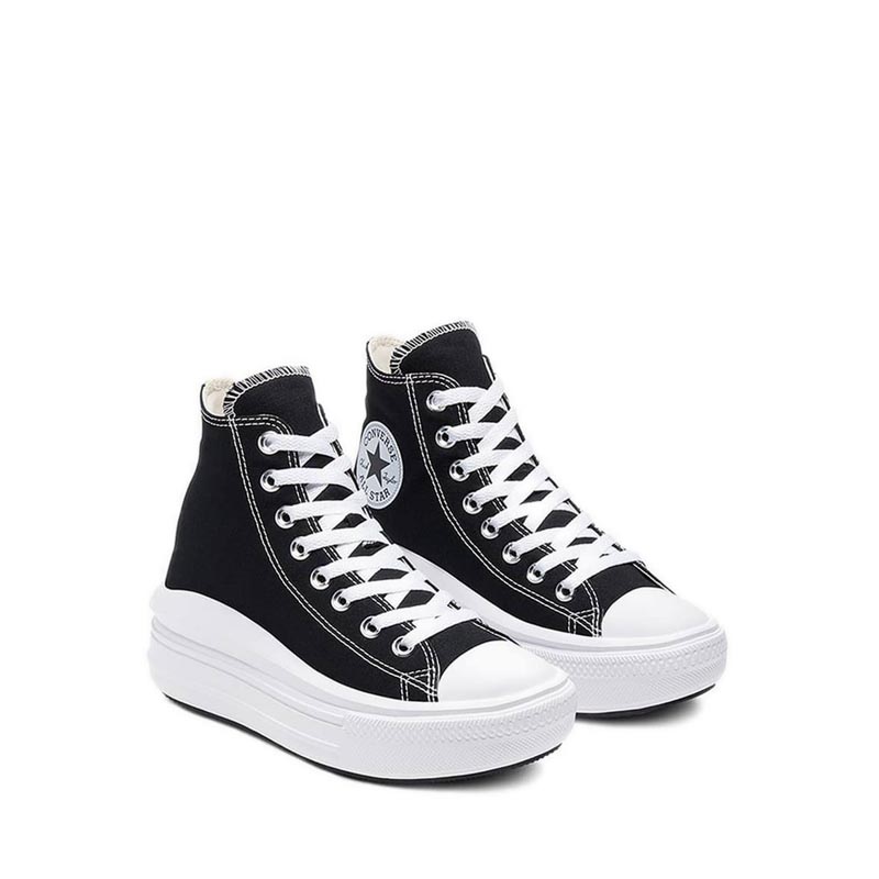 Converse Chuck Taylor All Star Move Platform Women's Sneakers - Black/Natural Ivory/White · v9