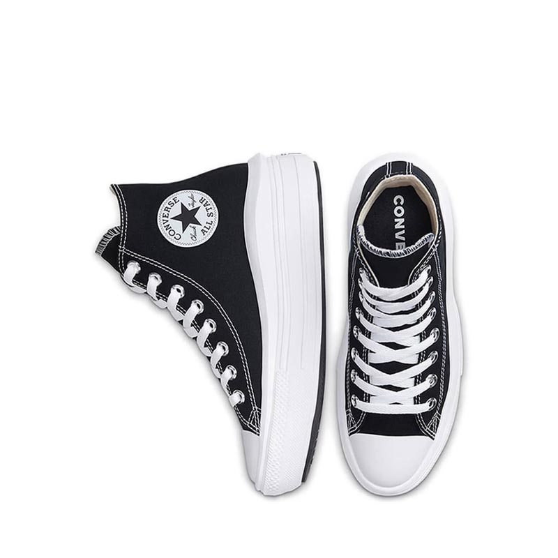 Converse Chuck Taylor All Star Move Platform Women's Sneakers - Black/Natural Ivory/White · v9