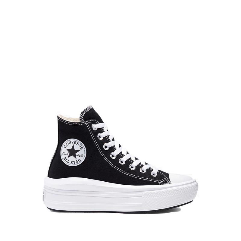 Converse Chuck Taylor All Star Move Platform Women's Sneakers - Black/Natural Ivory/White · v9