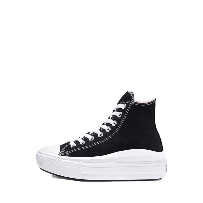 Converse Chuck Taylor All Star Move Platform Women's Sneakers - Black/Natural Ivory/White · v9