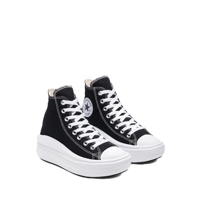 Converse Chuck Taylor All Star Move Platform Women's Sneakers - Black/Natural Ivory/White · v9