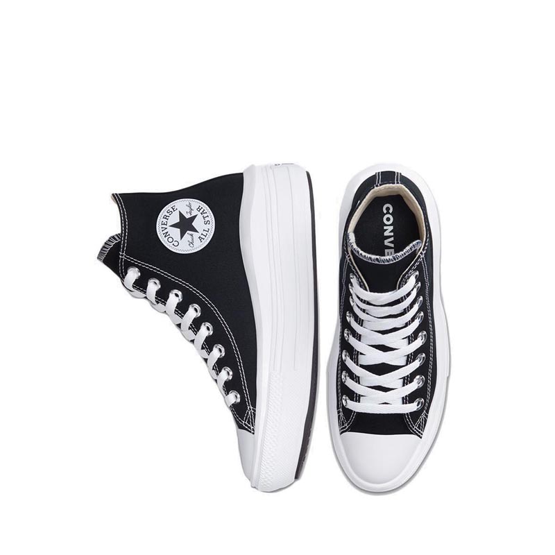Converse Chuck Taylor All Star Move Platform Women's Sneakers - Black/Natural Ivory/White · v9