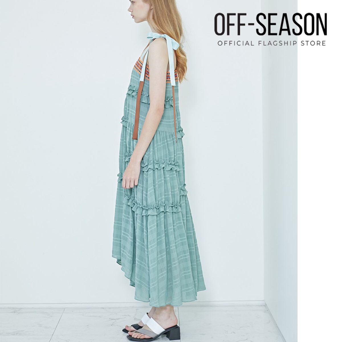 Off-Season Clearance Lie Adjustable Pinic Plaid Garden Dress · v2