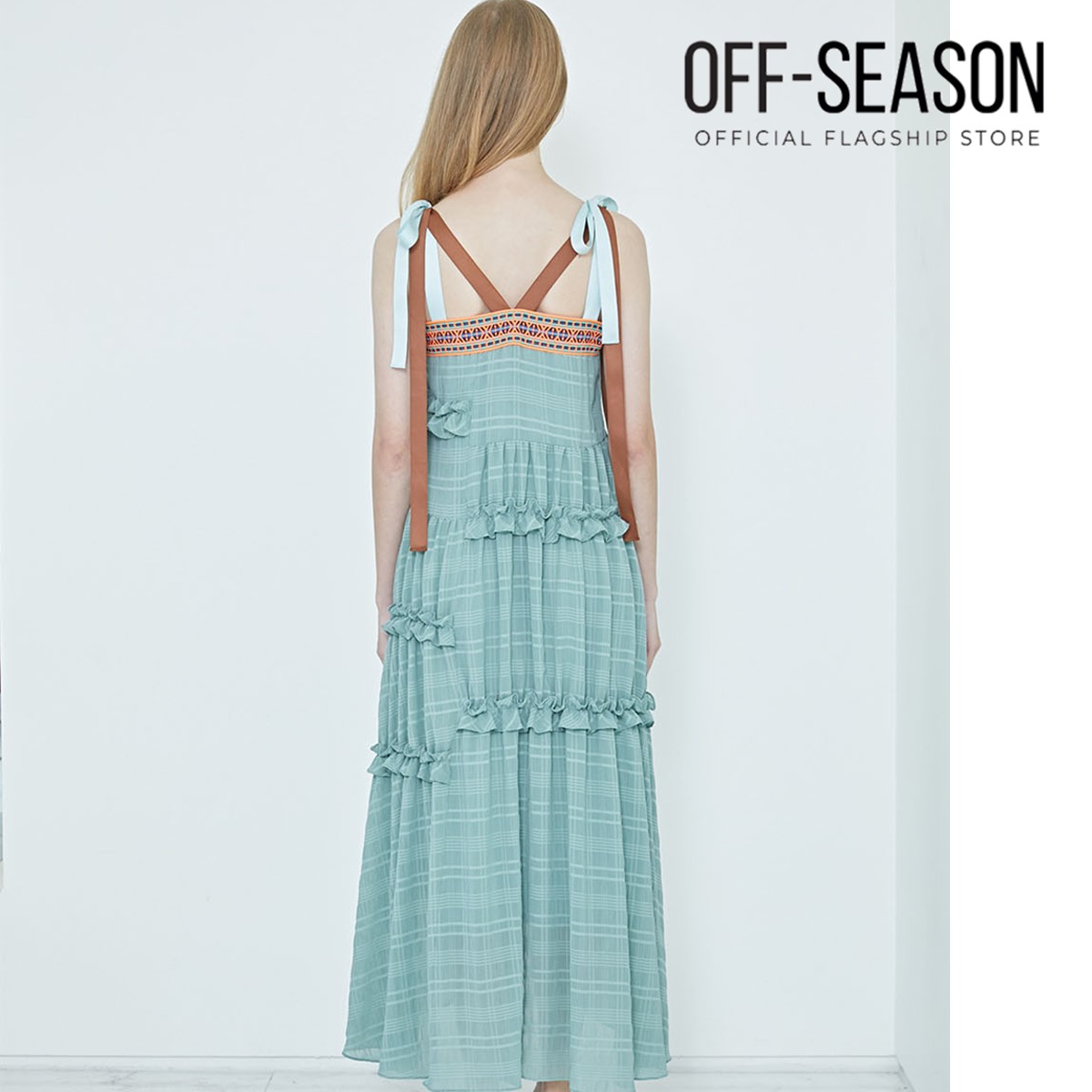 Off-Season Clearance Lie Adjustable Pinic Plaid Garden Dress · v2