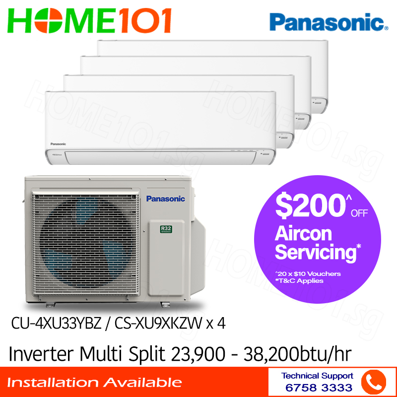 Panasonic Wechselrichter Multisplit AirCon CU-4XU33YBZ/CS-XU9XKZW x 4