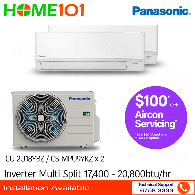 Máy lạnh Panasonic Inverter Multi-Split CU-2U18YBZ / CS-MPU9YKZ x 2