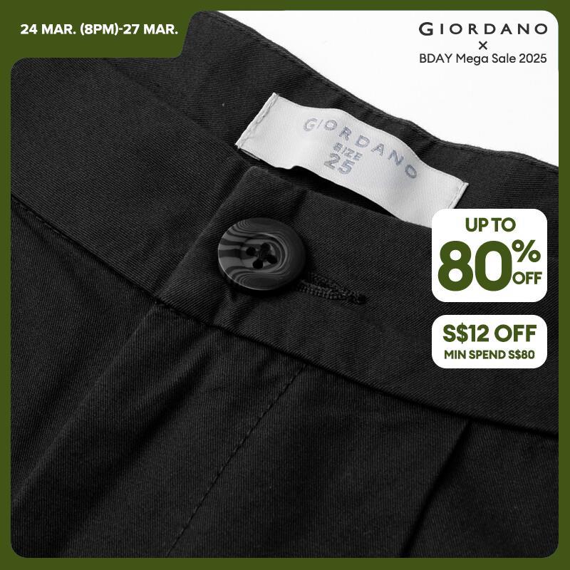 GIORDANO Kadın Pantolon Orta Boy Düz Renk Pamuklu Basit Pantolon Hafif Ayak Bileği Boyunda Pileli Moda Günlük Pantolon 13423221