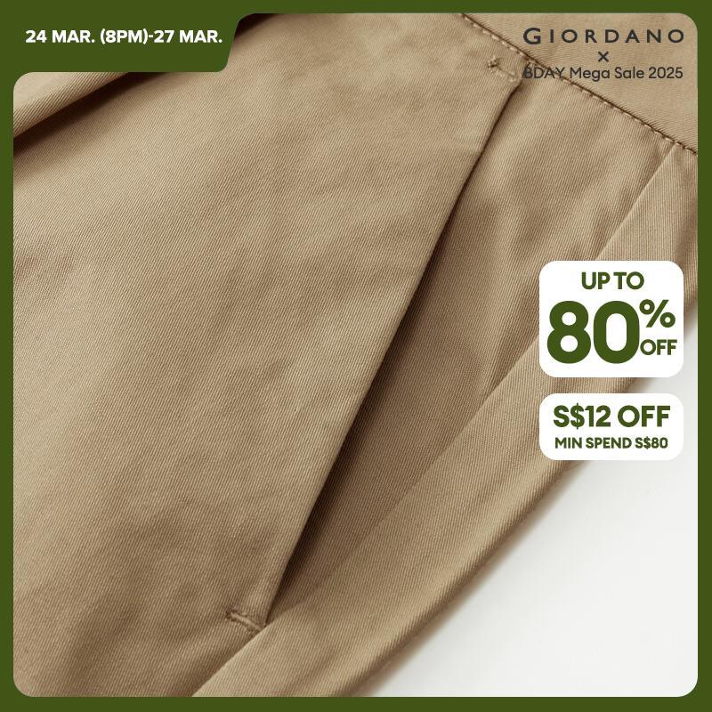 GIORDANO Kadın Pantolon Orta Boy Düz Renk Pamuklu Basit Pantolon Hafif Ayak Bileği Boyunda Pileli Moda Günlük Pantolon 13423221