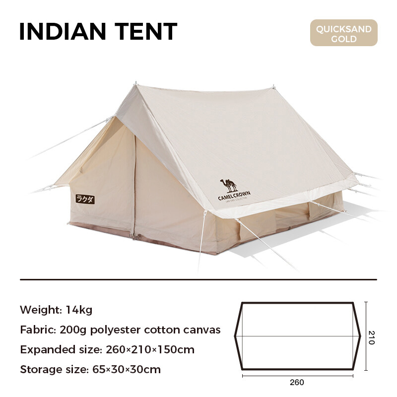 CAMELCROWN Extend 3-4 Person Large Area Outdoor Waterproof Sun Shelter Hiking Traveling Cotton Tent