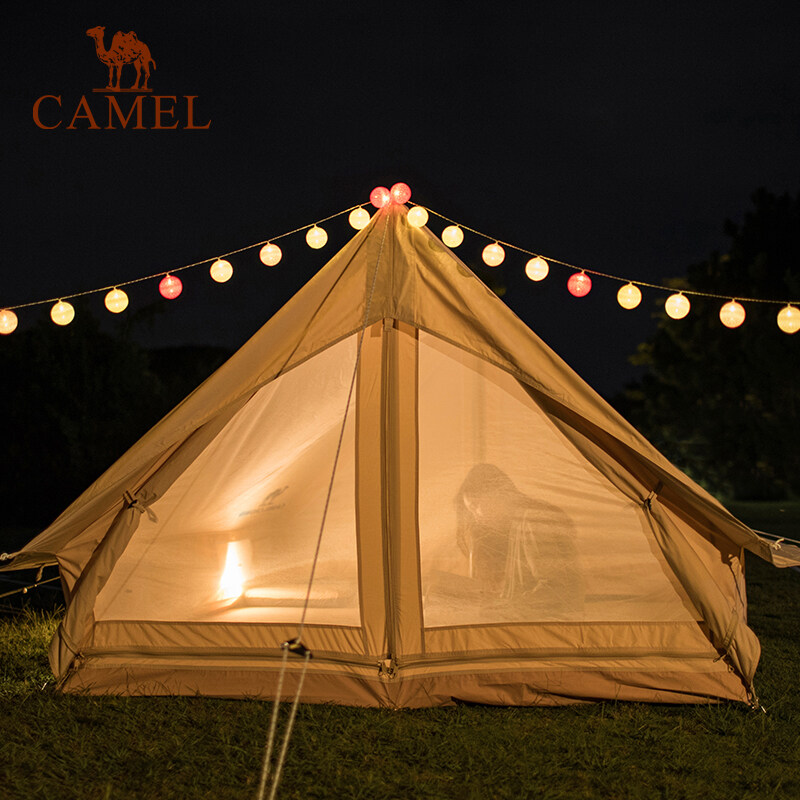 CAMELCROWN Extend 3-4 Person Large Area Outdoor Waterproof Sun Shelter Hiking Traveling Cotton Tent