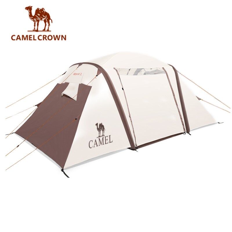 CAMELCROWN 4-5 persons Inflatable Travel Resident Tent Outdoor Selfdriving Rainproof Windproof Camping Two-room And One-Hall Multi-Person Tent