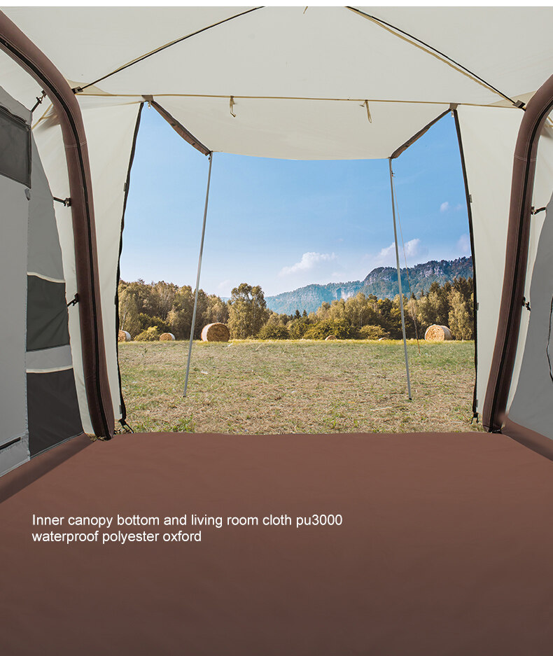 CAMELCROWN 4-5 persons Inflatable Travel Resident Tent Outdoor Selfdriving Rainproof Windproof Camping Two-room And One-Hall Multi-Person Tent