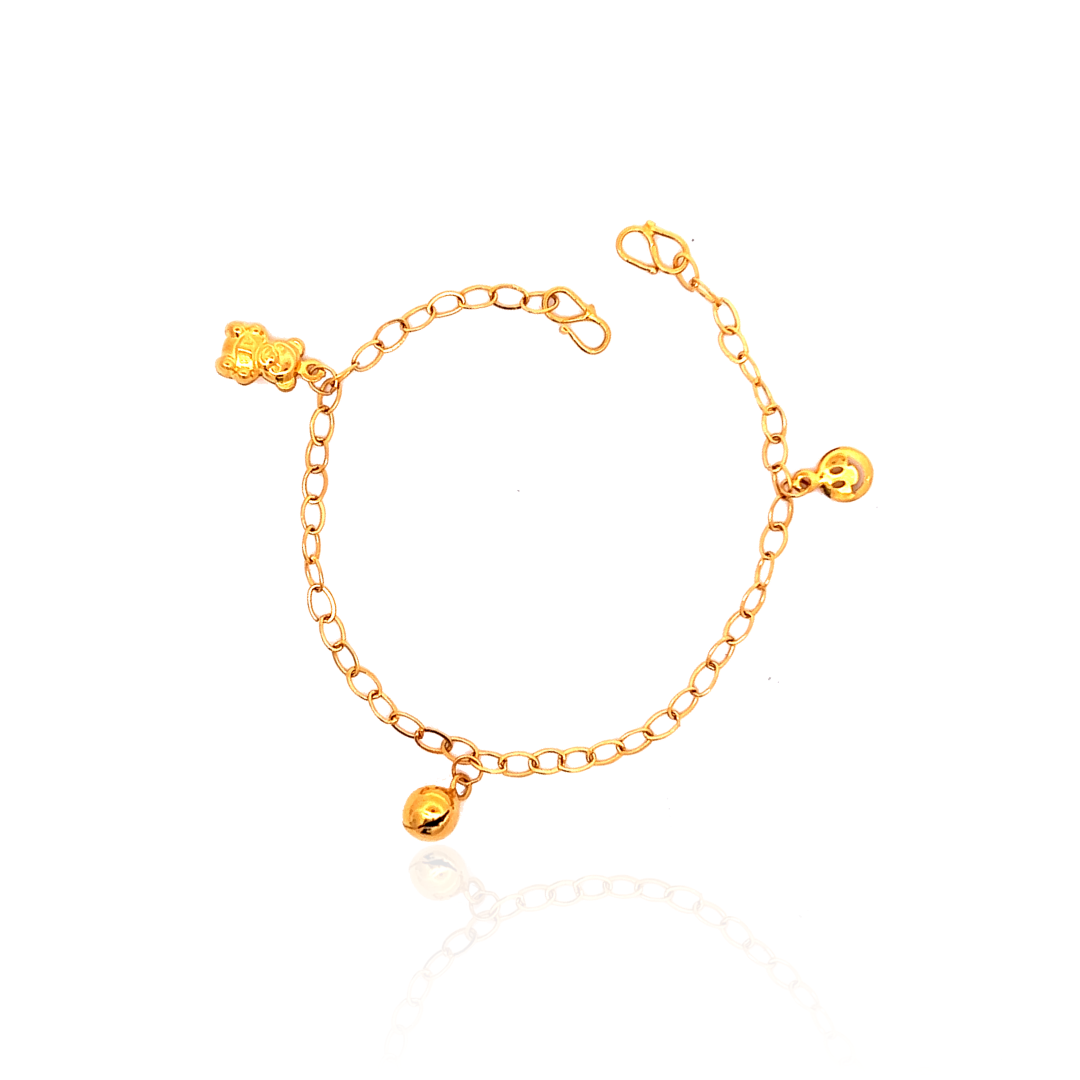 Trinity Baby Anklet/Bracelet in 916 Gold by Ngee Soon Jewellery · v4