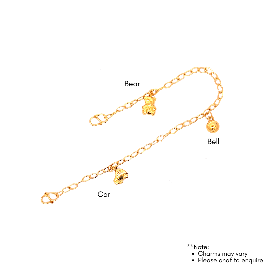 Trinity Baby Anklet/Bracelet in 916 Gold by Ngee Soon Jewellery · v4