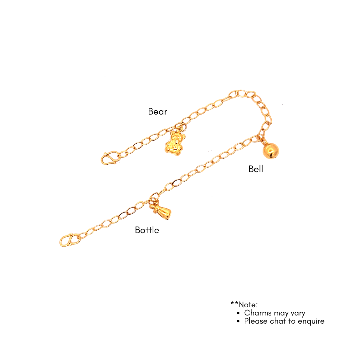 Trinity Baby Anklet/Bracelet in 916 Gold by Ngee Soon Jewellery · v4