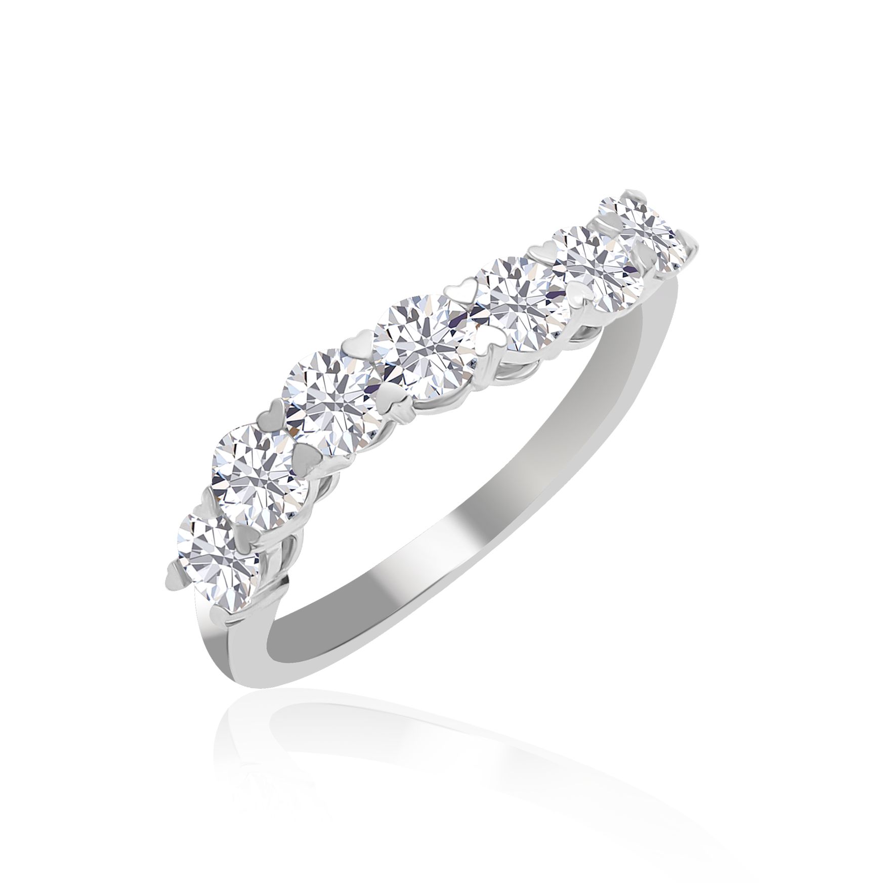 แหวนเพชรแท้ทรงกลมเจียระไนเหลี่ยมเกสร 10K จาก TAKA Jewellery