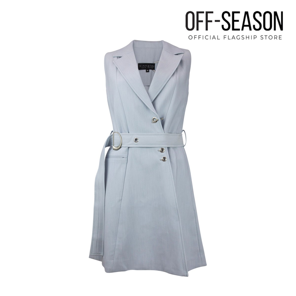 Off-Season Clearance Xinnatex Dawn Blue Blazer Sleeveless Dress