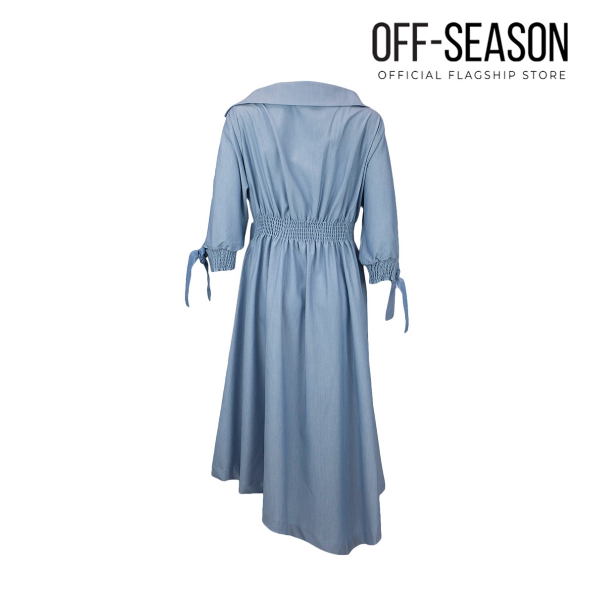 Off-Season Clearance Xinnatex V-neck Denim Asymmetric Collared Dress · v2