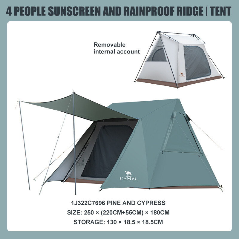 CAMELCROWN Outdoor Camping automatic Quick Build tent Large Capacity 3-4 Persons tent Large Space · v21