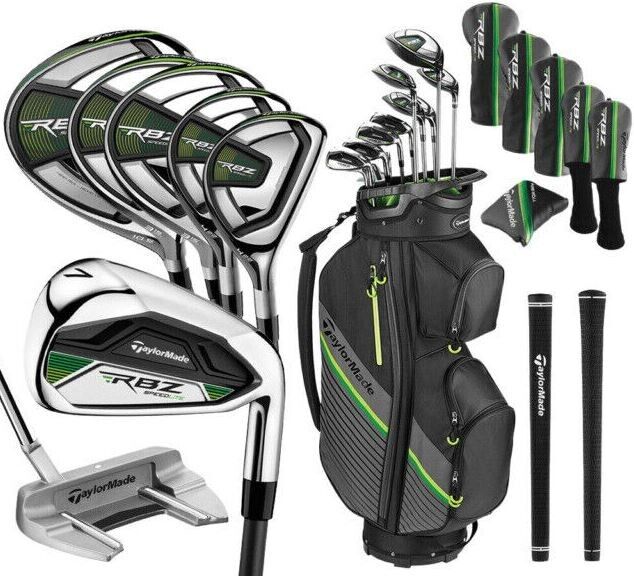 TaylorMade RBZ Speedlite Complete 13 Piece Set, Steel, LEFT Hand Handed Regular Flex Complete Golf Driver Wedge Iron Putter Club Set · v10