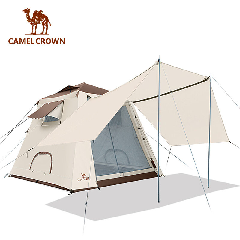CAMELCROWN Silver Painted Tent Anti UV Portable Folding Automatic Camping Canopy Sunshade Family Tent Pack Waterproof Picnic Glamping