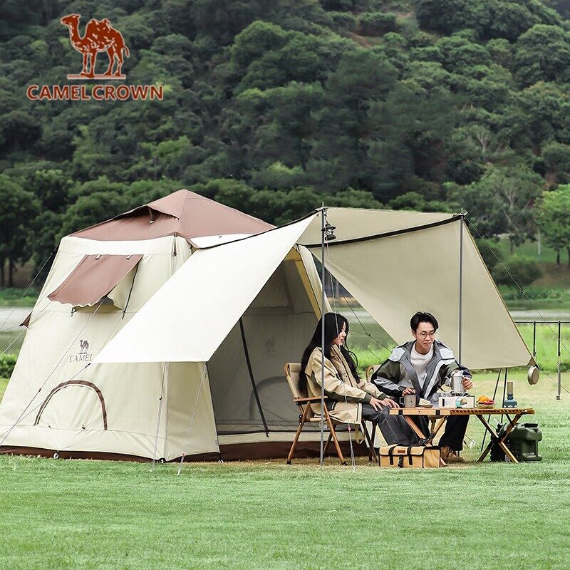 CAMELCROWN เต็นท์กันยูวี พับเก็บได้อัตโนมัติ กันแสงยูวี เต็นท์สำหรับครอบครัว เต็นท์ปิกนิก กันน้ำ กางเต็นท์แกลมปิ้ง