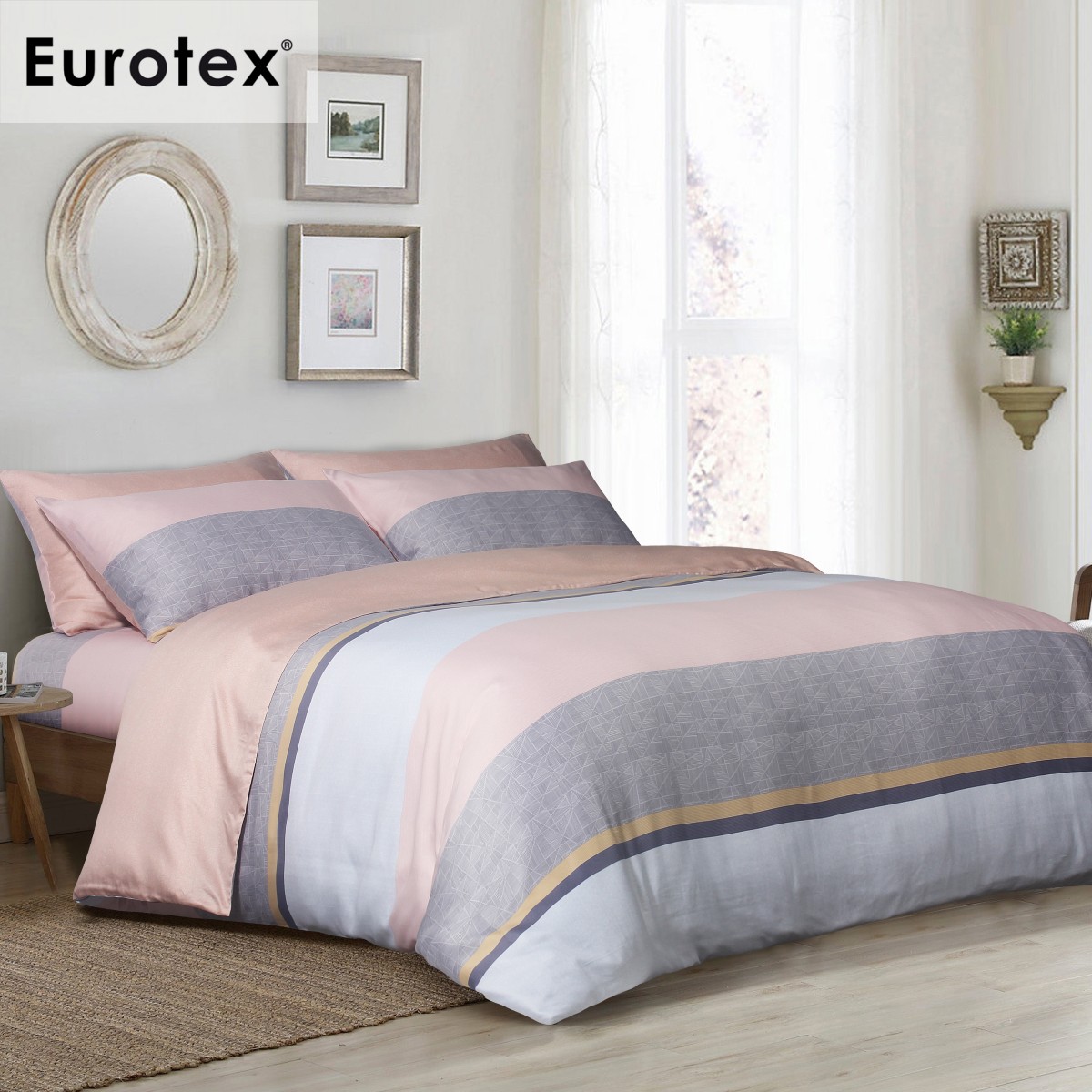 Eurotex Mod Living, 1200 Thread Count, 100% TENCEL™ Fibers, Fitted Bedsheet Set / Bedset, Dusk