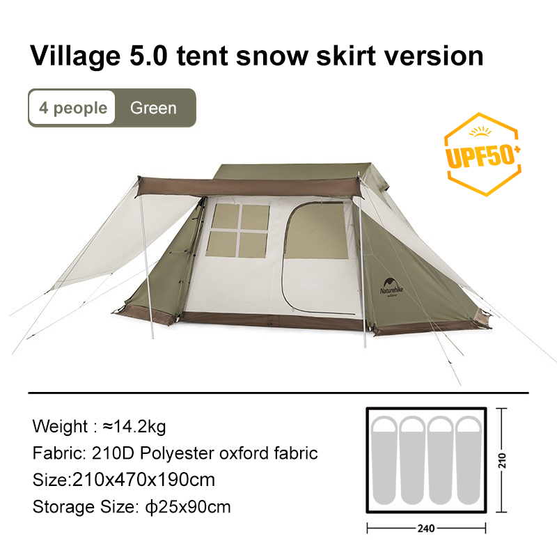 Naturehike outdoor camping 4 persons automatic tent windproof and waterproof Village ridge tent · v9