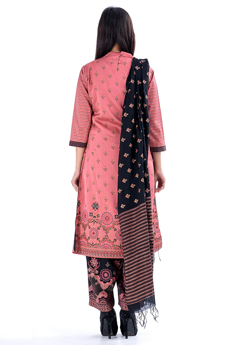 Le Reve Pink Crepe Ethnic Style Salwar Kameez · v5