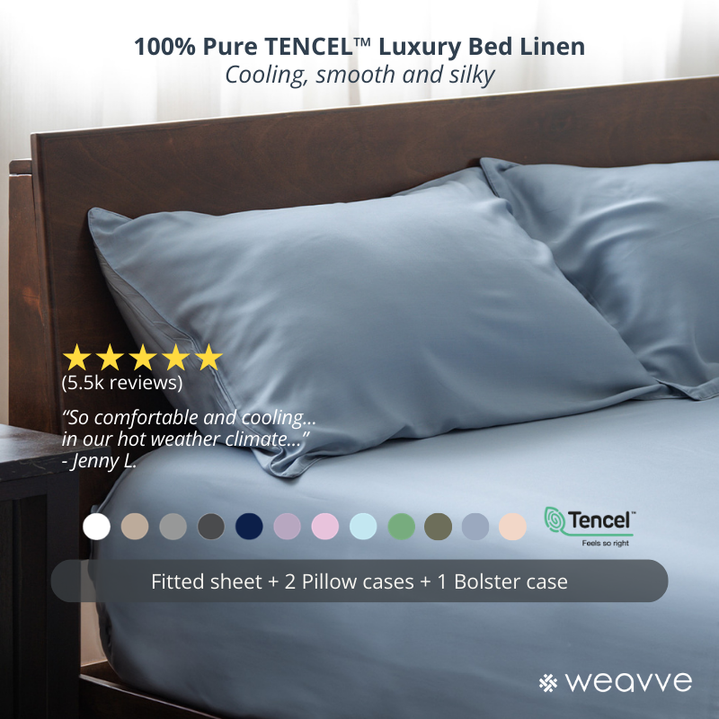Weavve Signature TENCEL Destek Kılıflı Lastikli Çarşaf Seti (Lastikli Çarşaf+Yastık Kılıfı+Destek Kılıfı)