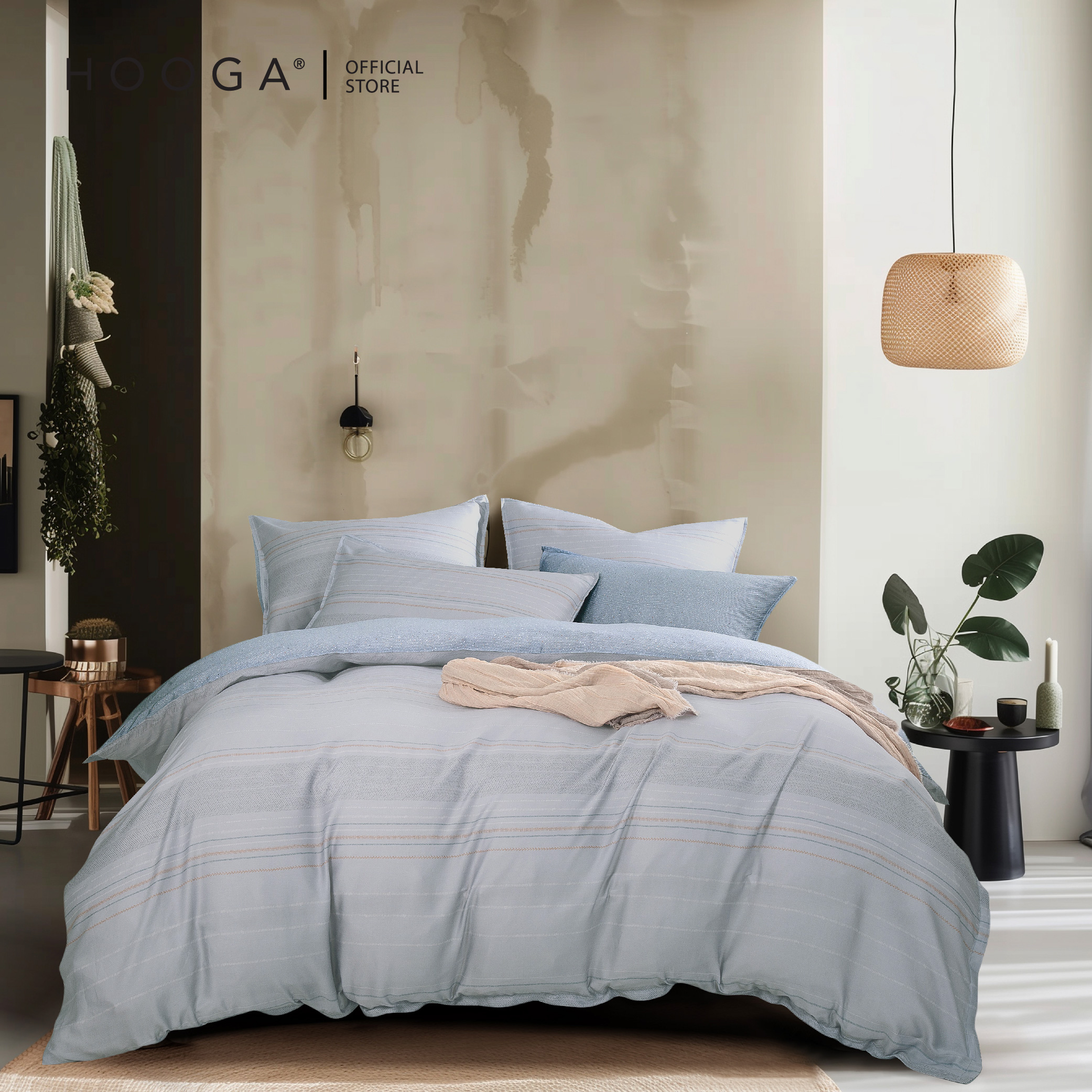 طقم غطاء لحاف سرير من Hooga Faythe 900TC Tencel