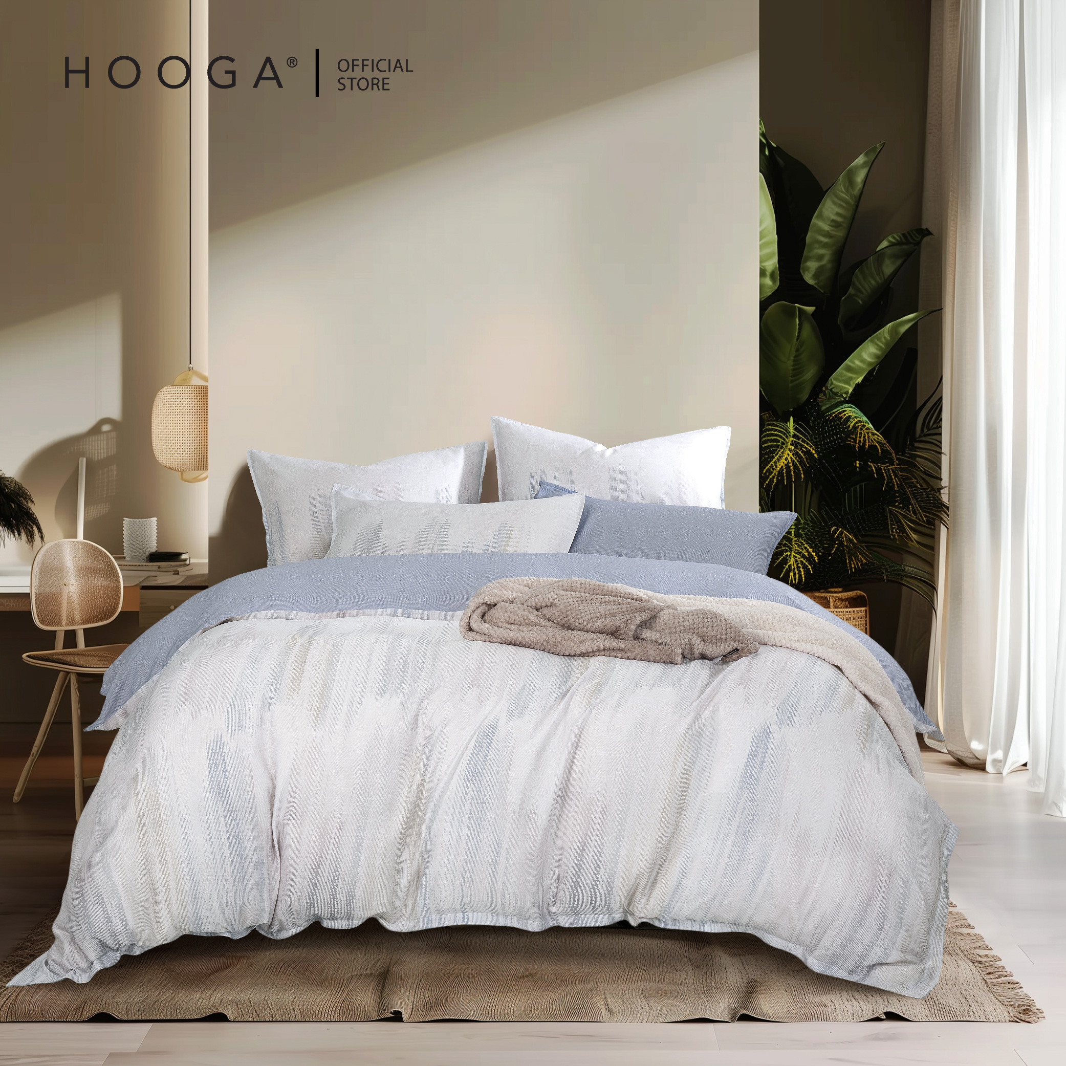 طقم غطاء لحاف سرير من Hooga Faythe 900TC Tencel