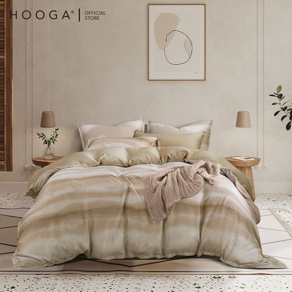 طقم غطاء لحاف سرير من Hooga Faythe 900TC Tencel