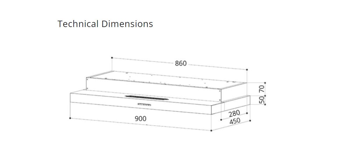 UNO UA 9112 90cm Slim Line Cooker Hood / FREE EXPRESS DELIVERY · v3