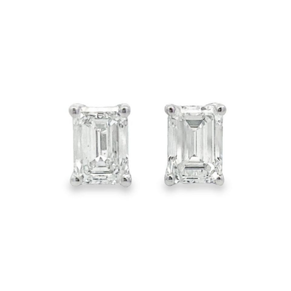 Top Cash Jewellery 10K Lab Grown Emerald Cut Diamond Earrings · v3