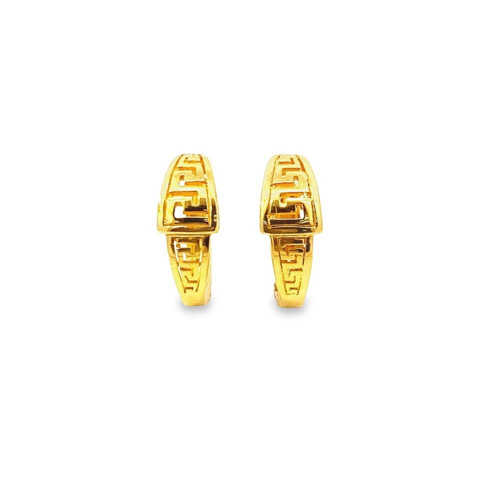 Top Cash Jewellery 916 Gold Line Design Loop Earrings · v3