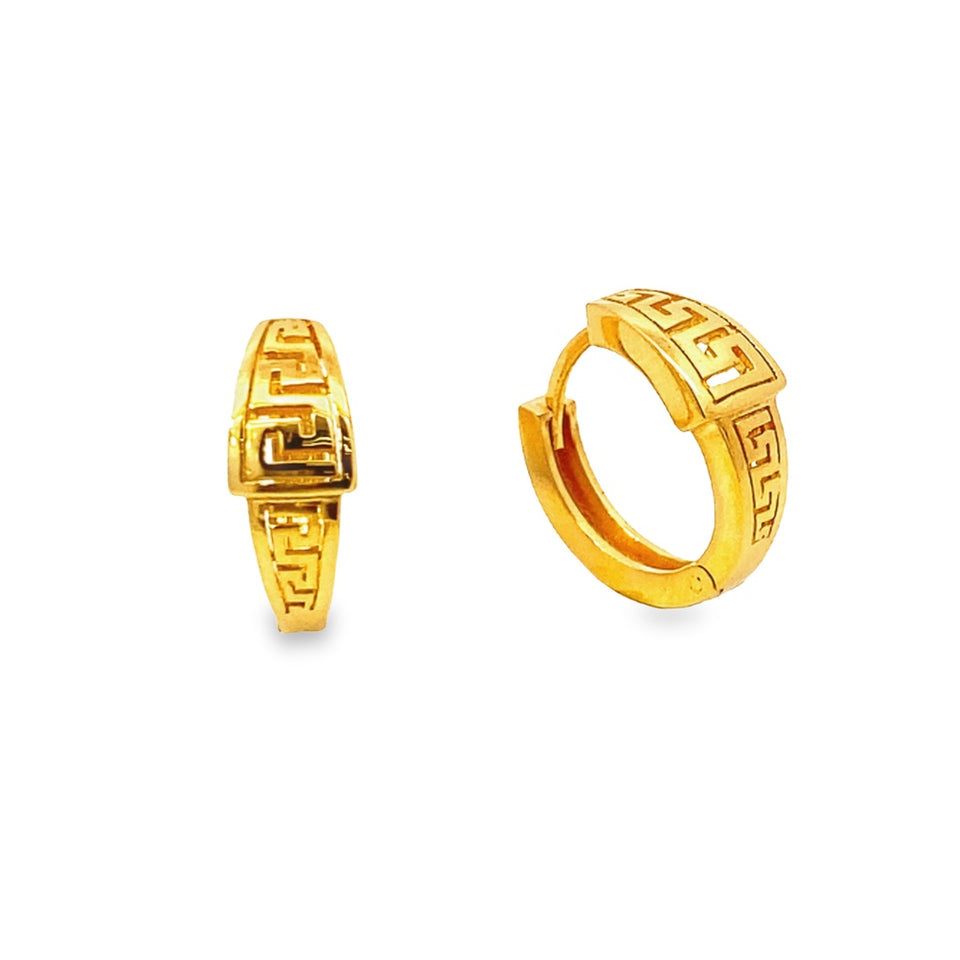 Top Cash Jewellery 916 Gold Line Design Loop-Ohrringe